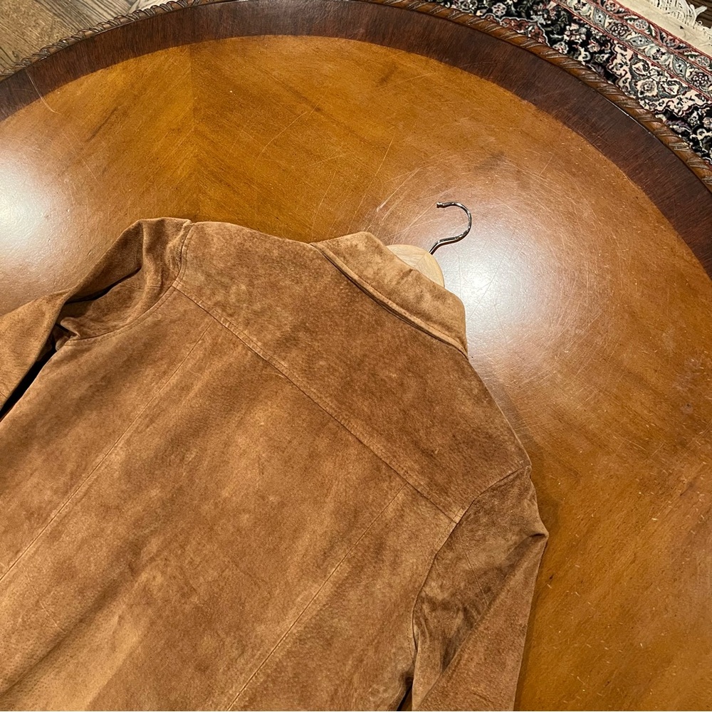 AMI Alexandre Mattiussi Men’s Vintage Full-Zip Leather Jacket Brown Medium - Picture 10 of 16